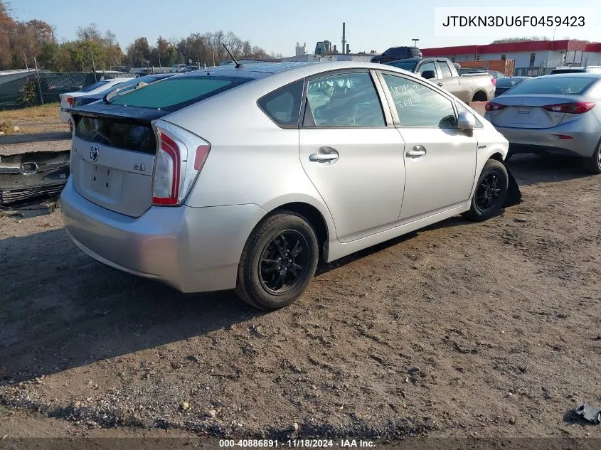 2015 Toyota Prius VIN: JTDKN3DU6F0459423 Lot: 40886891