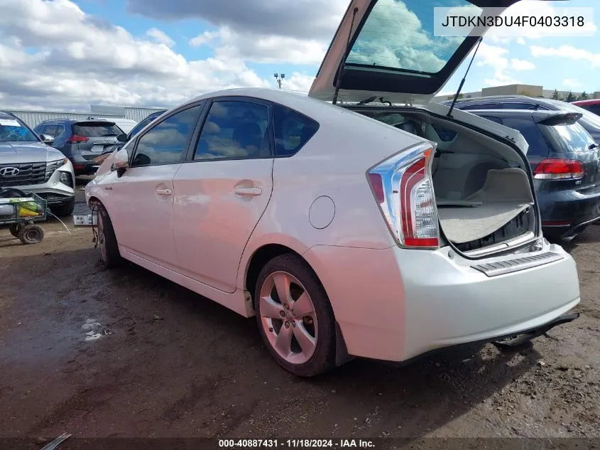 2015 Toyota Prius Persona Series Special Edition VIN: JTDKN3DU4F0403318 Lot: 40887431