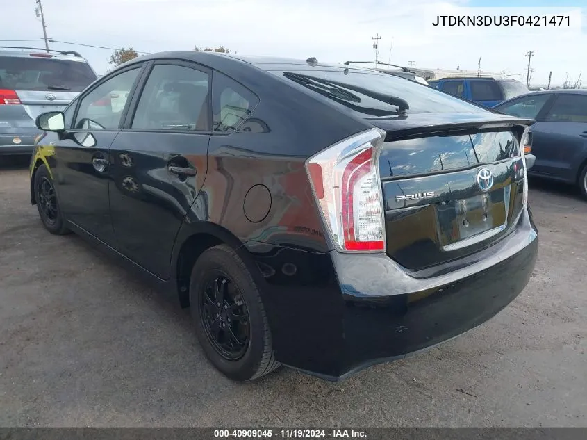 2015 Toyota Prius Two VIN: JTDKN3DU3F0421471 Lot: 40909045