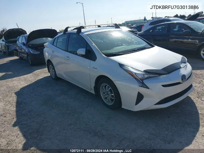 2016 Toyota Prius VIN: JTDKBRFU7G3013886 Lot: 12072111