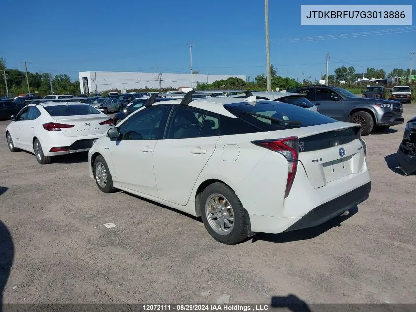 JTDKBRFU7G3013886 2016 Toyota Prius