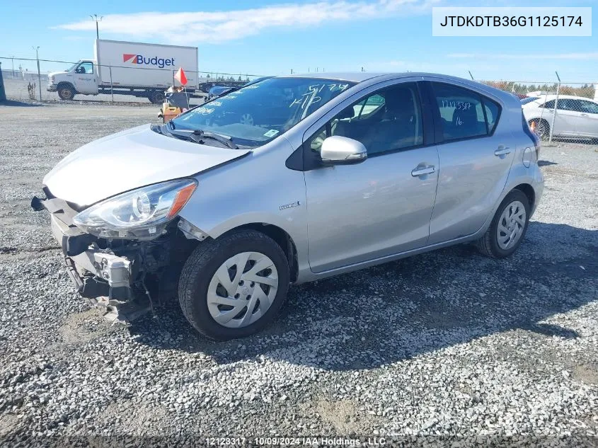 2016 Toyota Prius C Technology VIN: JTDKDTB36G1125174 Lot: 12123317