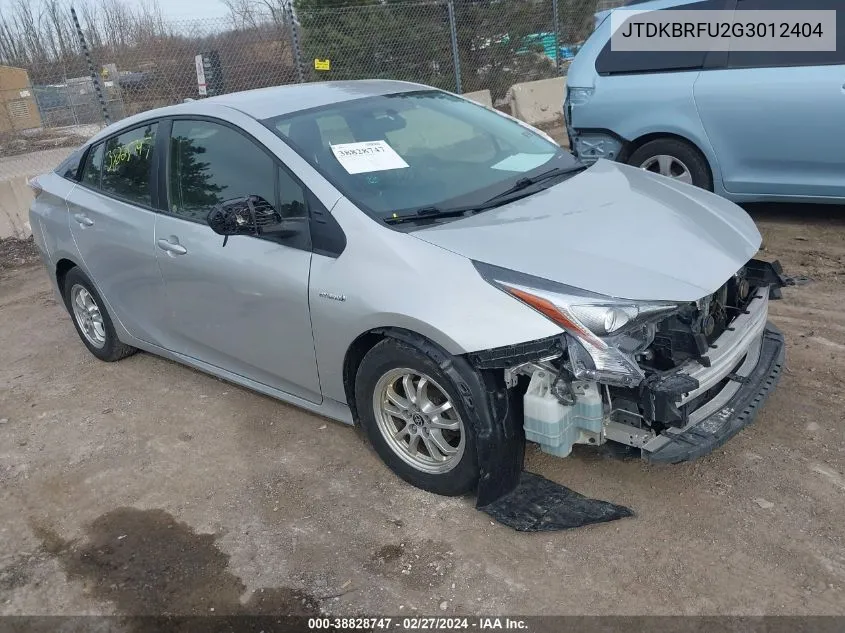 2016 Toyota Prius Two VIN: JTDKBRFU2G3012404 Lot: 38828747