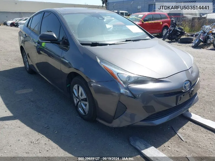 JTDKARFU5G3514441 2016 Toyota Prius Three