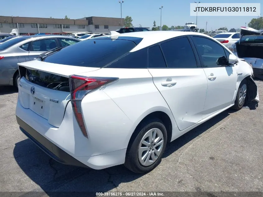 2016 Toyota Prius Two VIN: JTDKBRFU1G3011812 Lot: 39756275