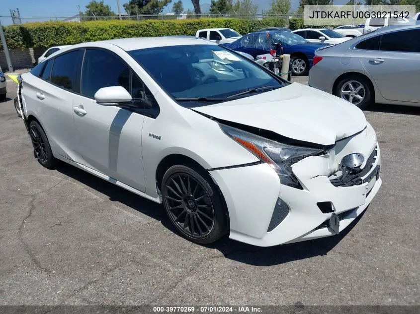 2016 Toyota Prius Three VIN: JTDKARFU0G3021542 Lot: 39770269