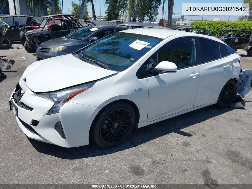 2016 Toyota Prius Three VIN: JTDKARFU0G3021542 Lot: 39770269