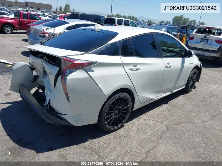 2016 Toyota Prius Three VIN: JTDKARFU0G3021542 Lot: 39770269