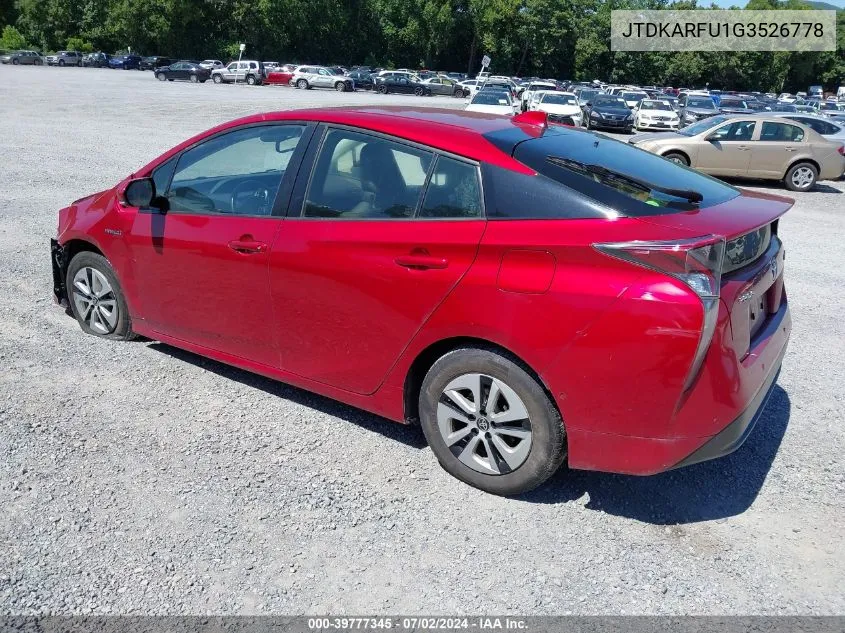 JTDKARFU1G3526778 2016 Toyota Prius Four