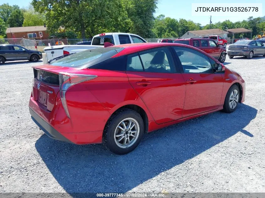 JTDKARFU1G3526778 2016 Toyota Prius Four