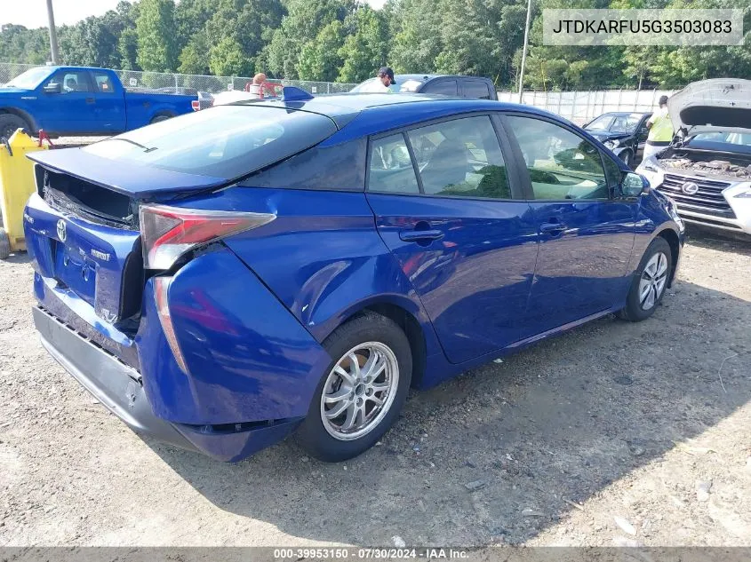 2016 Toyota Prius Two Eco VIN: JTDKARFU5G3503083 Lot: 39953150