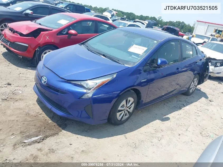 JTDKARFU7G3521505 2016 Toyota Prius Two Eco