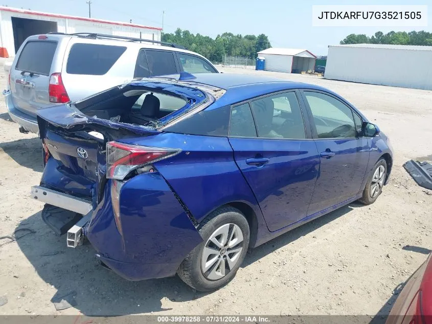 JTDKARFU7G3521505 2016 Toyota Prius Two Eco