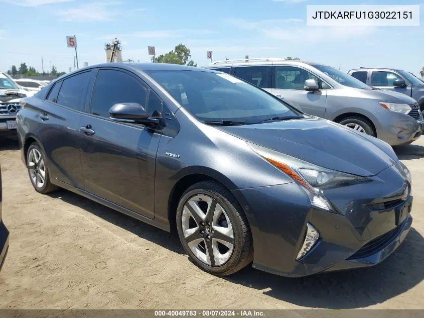 JTDKARFU1G3022151 2016 Toyota Prius Four Touring