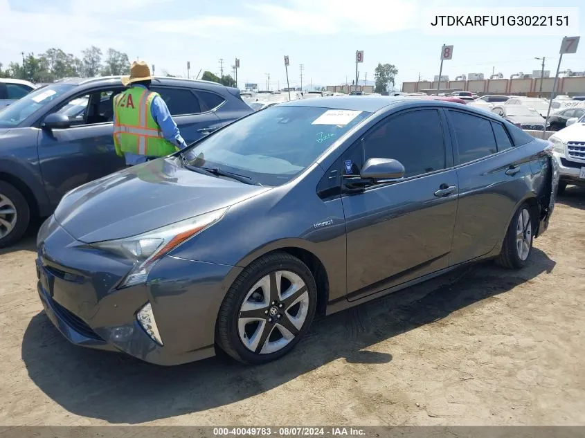 JTDKARFU1G3022151 2016 Toyota Prius Four Touring