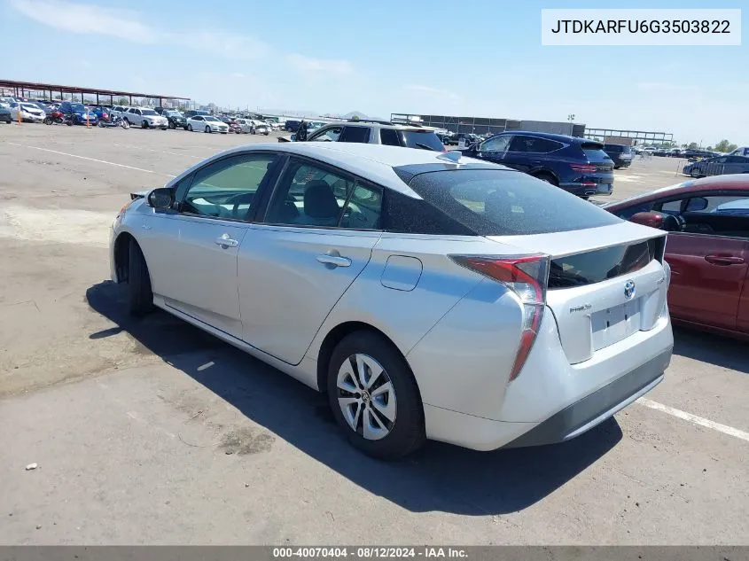 JTDKARFU6G3503822 2016 Toyota Prius Two Eco