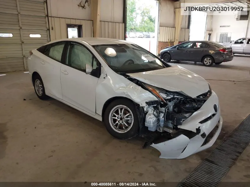 2016 Toyota Prius Two VIN: JTDKBRFU2G3019952 Lot: 40085611