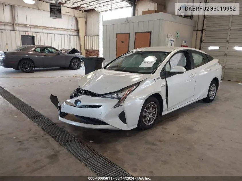 2016 Toyota Prius Two VIN: JTDKBRFU2G3019952 Lot: 40085611