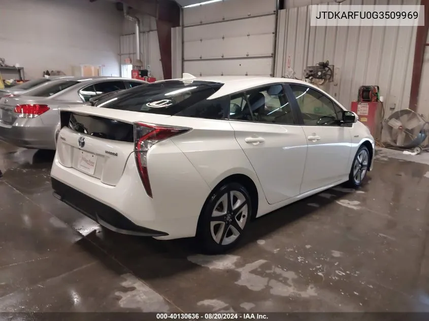 2016 Toyota Prius Three Touring VIN: JTDKARFU0G3509969 Lot: 40130636