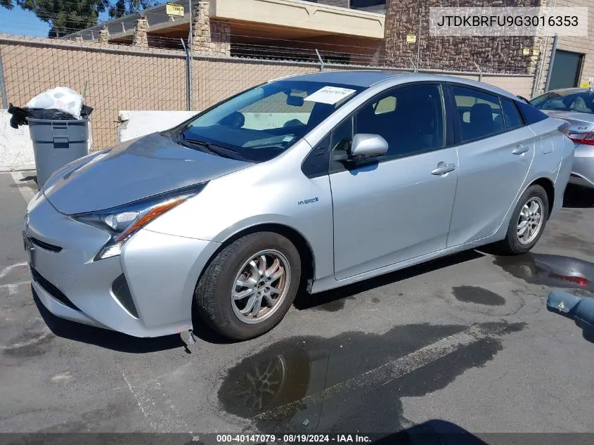 2016 Toyota Prius Two VIN: JTDKBRFU9G3016353 Lot: 40147079