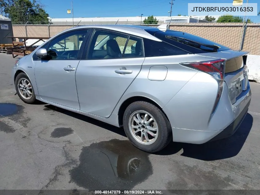 JTDKBRFU9G3016353 2016 Toyota Prius Two