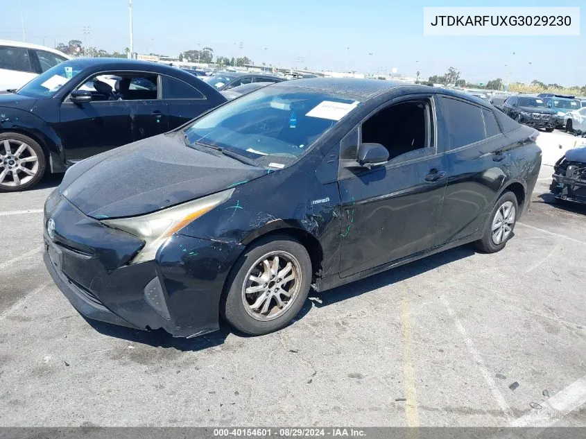 2016 Toyota Prius Three VIN: JTDKARFUXG3029230 Lot: 40154601