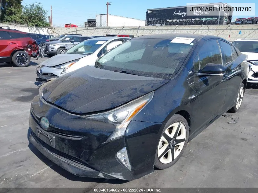 JTDKARFU1G3518700 2016 Toyota Prius Three Touring