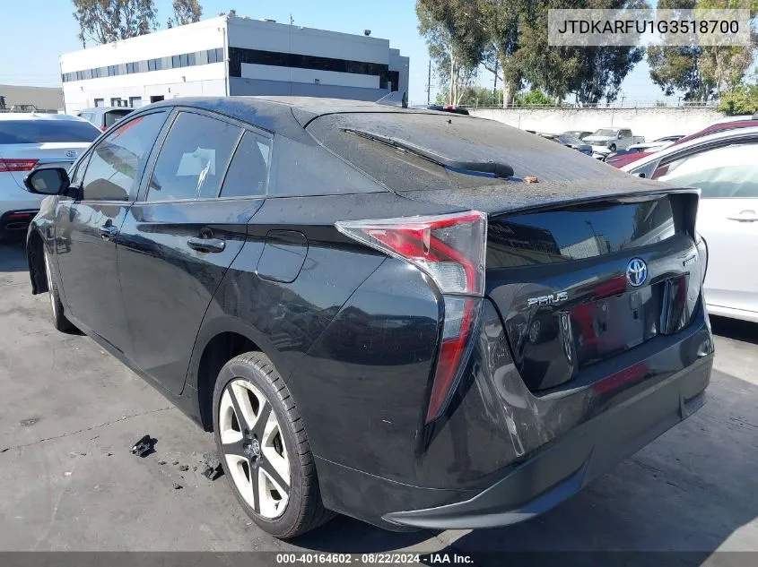 JTDKARFU1G3518700 2016 Toyota Prius Three Touring