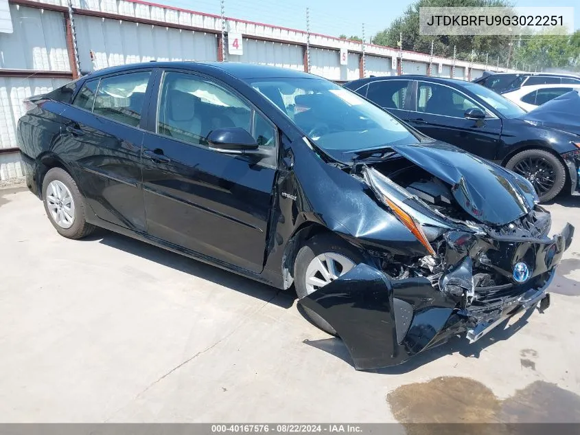 JTDKBRFU9G3022251 2016 Toyota Prius Two