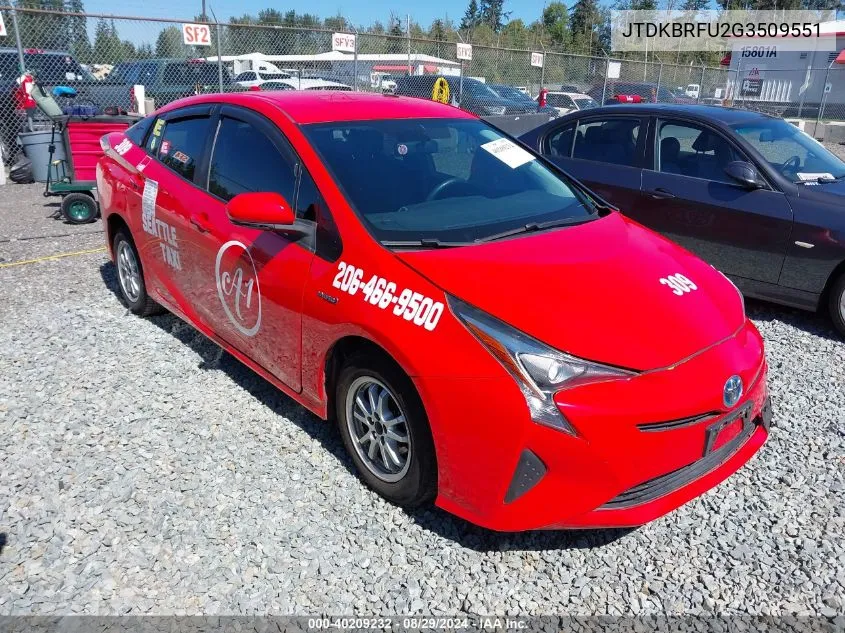 JTDKBRFU2G3509551 2016 Toyota Prius Two