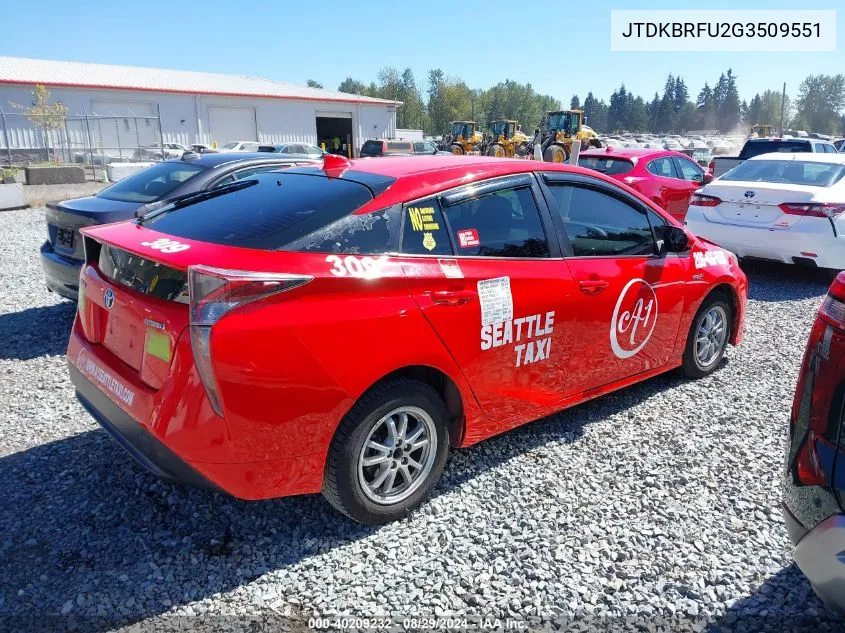 JTDKBRFU2G3509551 2016 Toyota Prius Two