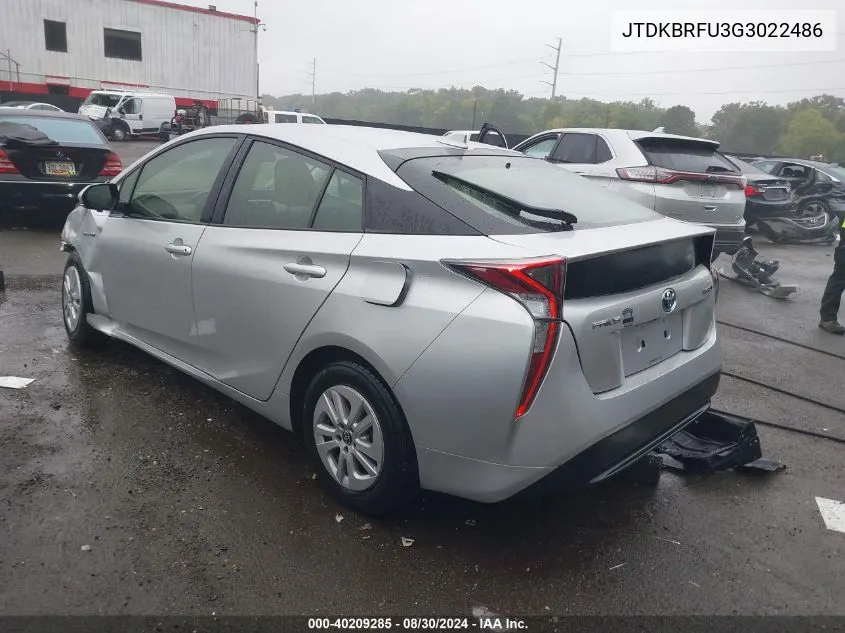 JTDKBRFU3G3022486 2016 Toyota Prius Two