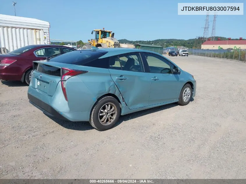 2016 Toyota Prius Two VIN: JTDKBRFU8G3007594 Lot: 40265666