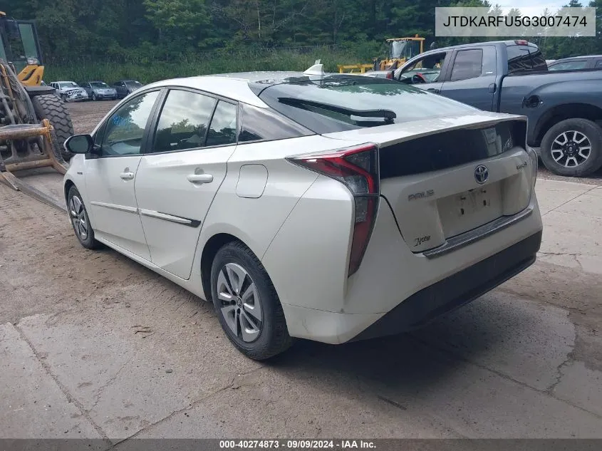 2016 Toyota Prius Four VIN: JTDKARFU5G3007474 Lot: 40274873