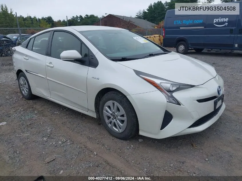 2016 Toyota Prius VIN: JTDKBRFU9G3504508 Lot: 40277412