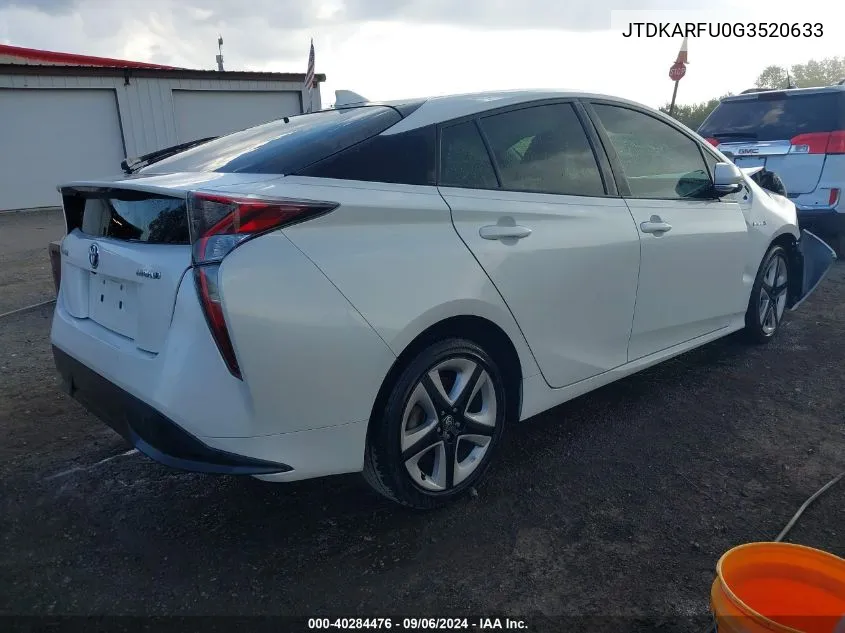 2016 Toyota Prius VIN: JTDKARFU0G3520633 Lot: 40284476