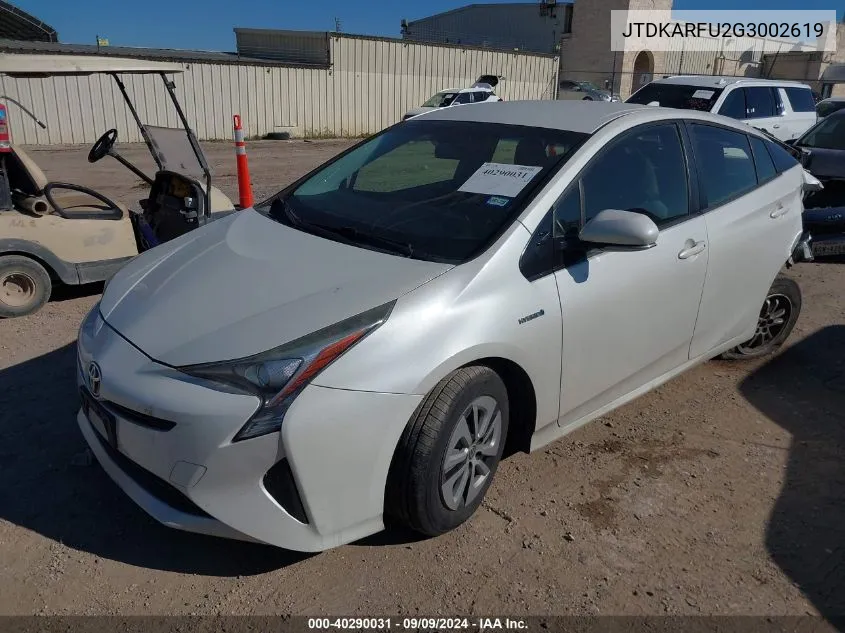 2016 Toyota Prius Three VIN: JTDKARFU2G3002619 Lot: 40290031