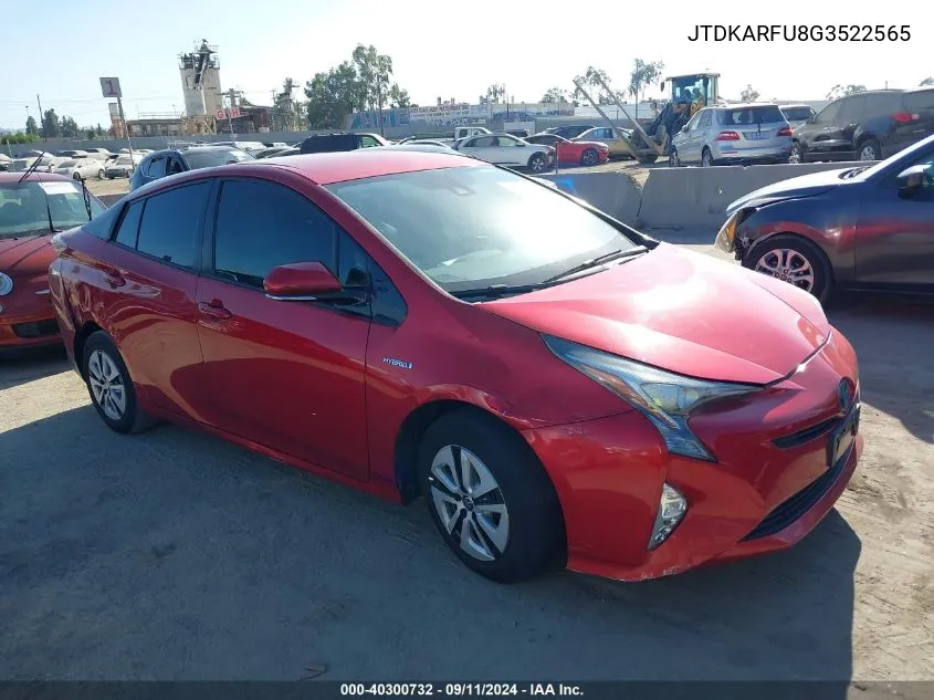 2016 Toyota Prius Three Touring VIN: JTDKARFU8G3522565 Lot: 40300732