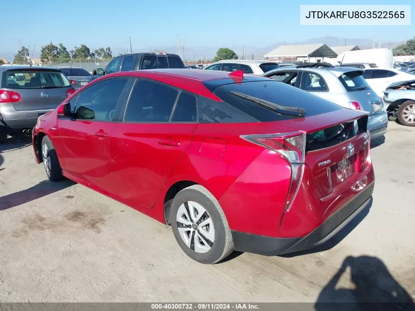 2016 Toyota Prius Three Touring VIN: JTDKARFU8G3522565 Lot: 40300732