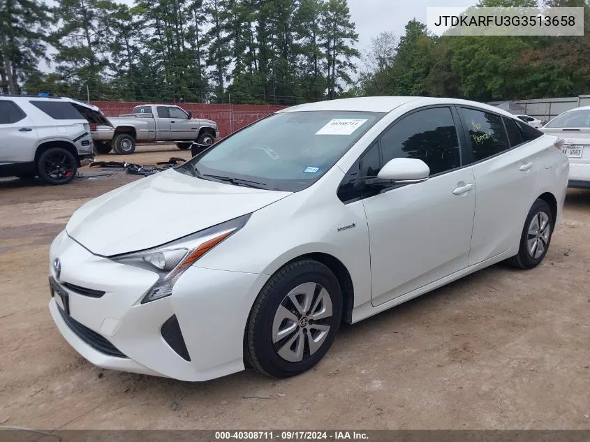 2016 Toyota Prius Four VIN: JTDKARFU3G3513658 Lot: 40308711