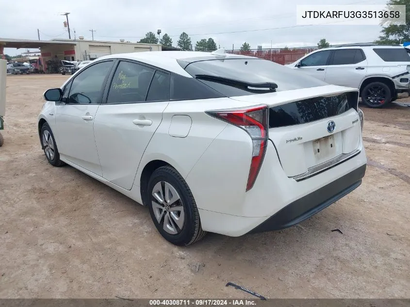 2016 Toyota Prius Four VIN: JTDKARFU3G3513658 Lot: 40308711