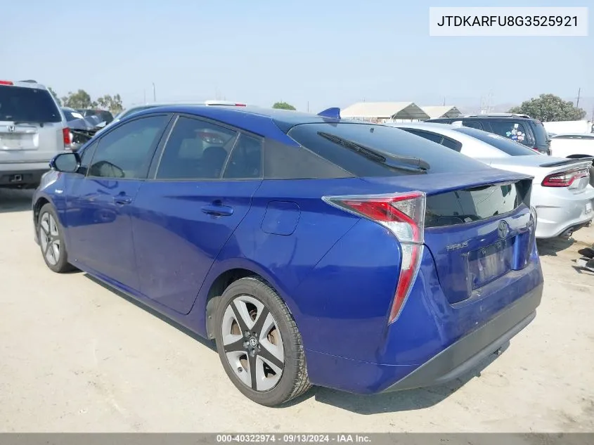 JTDKARFU8G3525921 2016 Toyota Prius Three