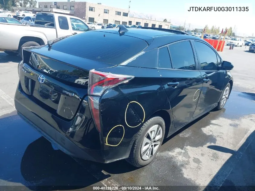 JTDKARFU0G3011335 2016 Toyota Prius Four