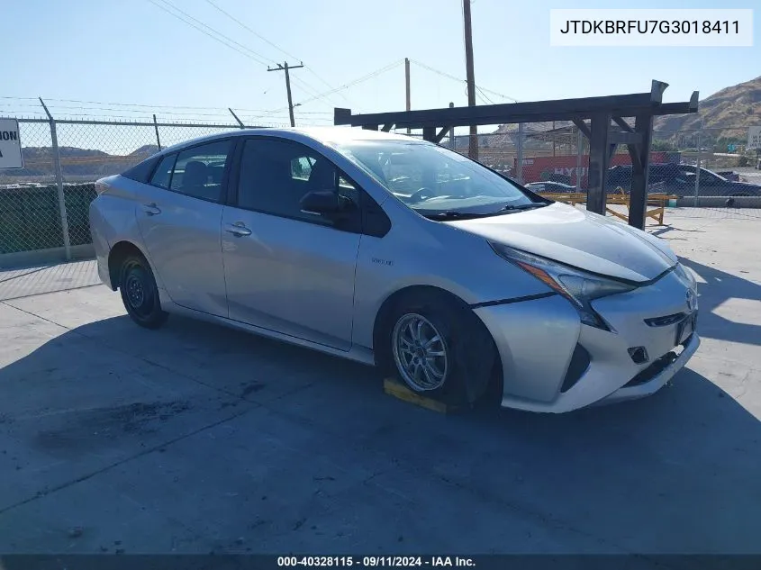 JTDKBRFU7G3018411 2016 Toyota Prius Two