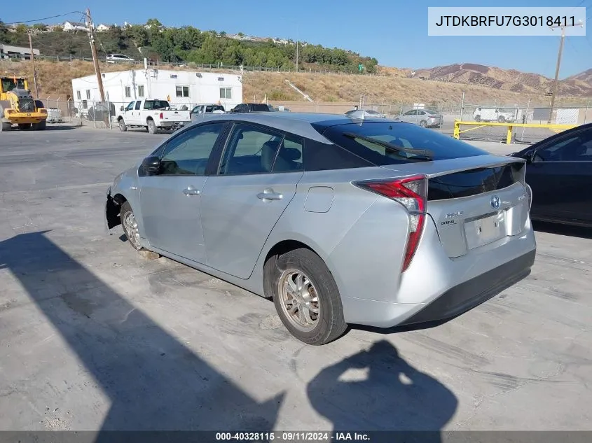 2016 Toyota Prius Two VIN: JTDKBRFU7G3018411 Lot: 40328115