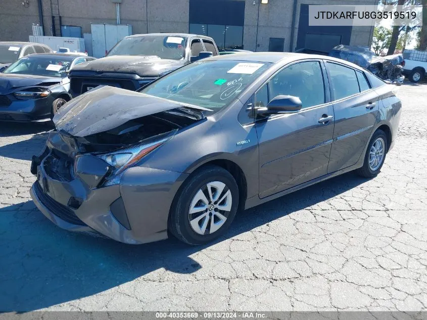 JTDKARFU8G3519519 2016 Toyota Prius Three