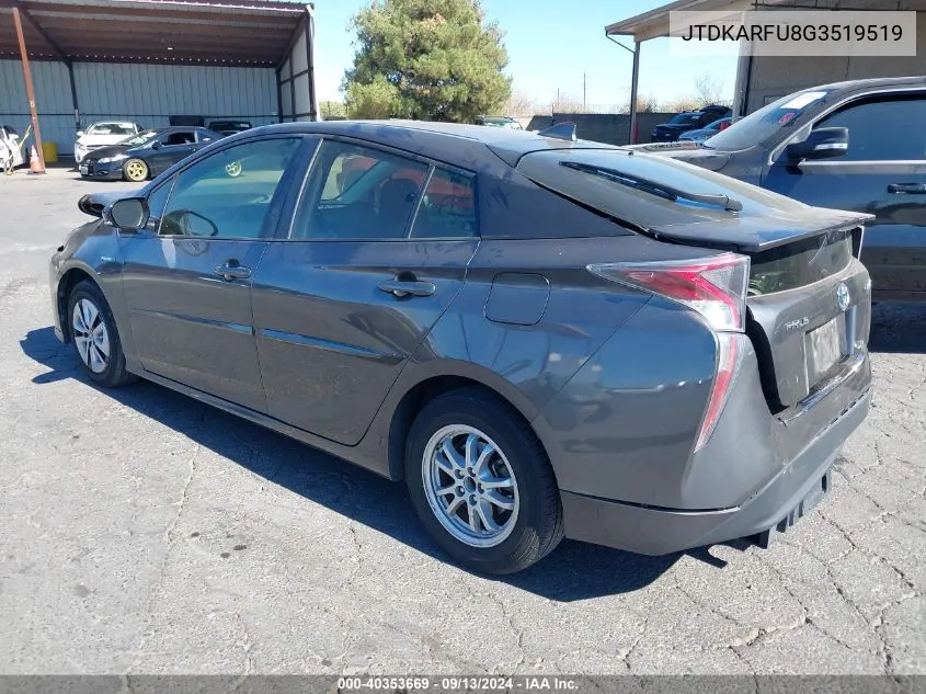 2016 Toyota Prius Three VIN: JTDKARFU8G3519519 Lot: 40353669