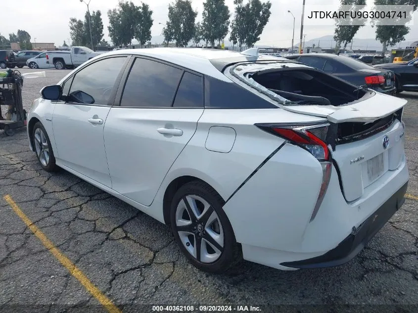 2016 Toyota Prius Four Touring VIN: JTDKARFU9G3004741 Lot: 40362108