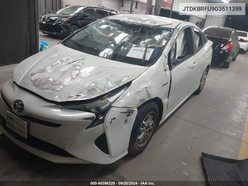 2016 Toyota Prius Two VIN: JTDKBRFU9G3511359 Lot: 40396328