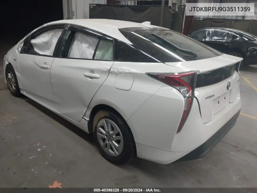 2016 Toyota Prius Two VIN: JTDKBRFU9G3511359 Lot: 40396328